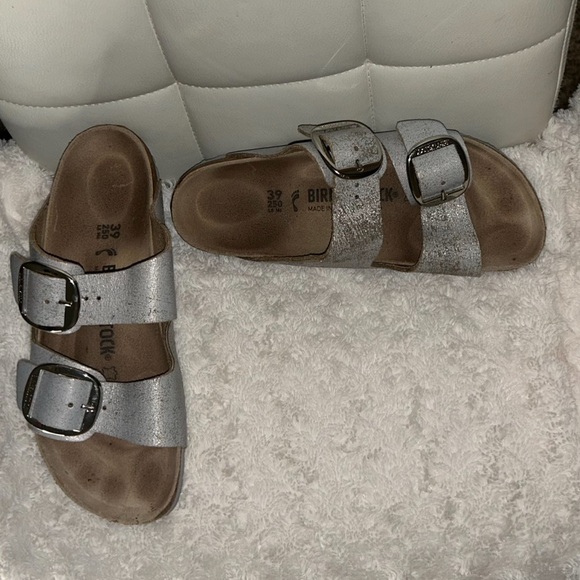 Birkenstock Metallic Gray Sandals - Picture 2 of 9